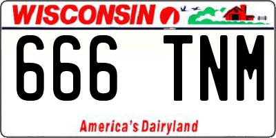 WI license plate 666TNM