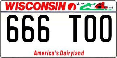 WI license plate 666TOO
