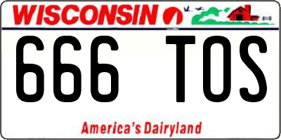 WI license plate 666TOS