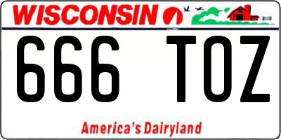 WI license plate 666TOZ