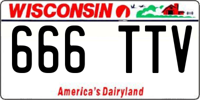 WI license plate 666TTV