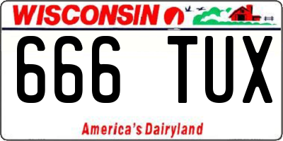 WI license plate 666TUX