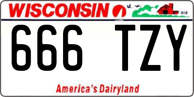 WI license plate 666TZY