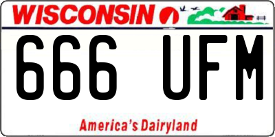 WI license plate 666UFM