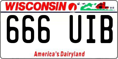 WI license plate 666UIB