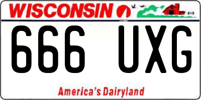 WI license plate 666UXG