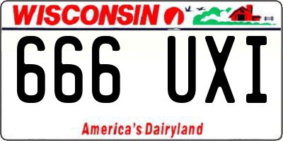 WI license plate 666UXI