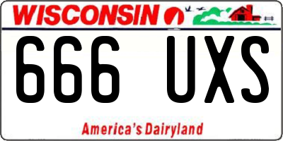 WI license plate 666UXS