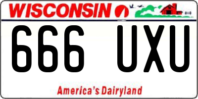 WI license plate 666UXU