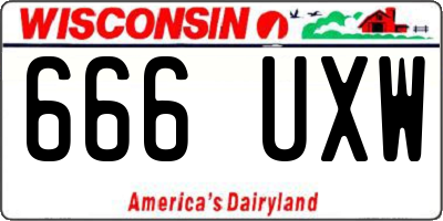 WI license plate 666UXW