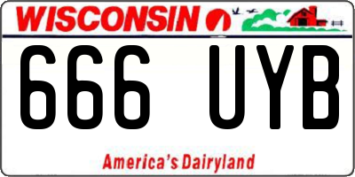 WI license plate 666UYB