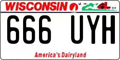 WI license plate 666UYH