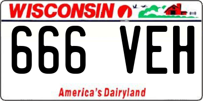 WI license plate 666VEH