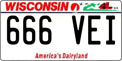 WI license plate 666VEI