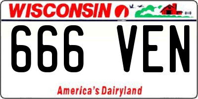 WI license plate 666VEN