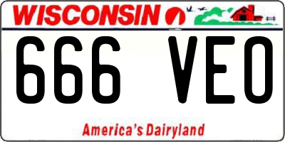 WI license plate 666VEO