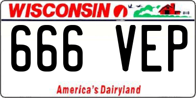 WI license plate 666VEP
