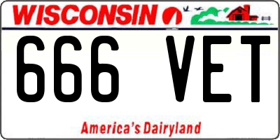 WI license plate 666VET
