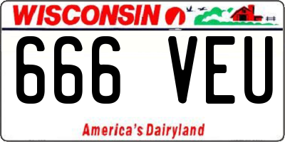 WI license plate 666VEU