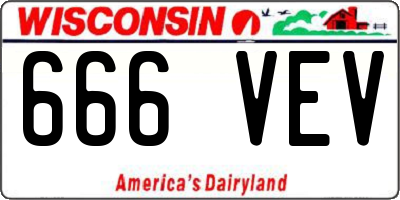 WI license plate 666VEV
