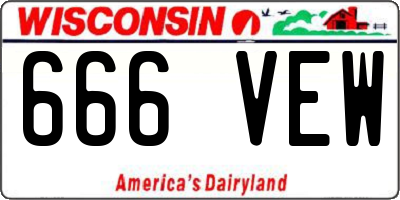 WI license plate 666VEW