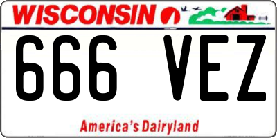 WI license plate 666VEZ