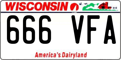 WI license plate 666VFA
