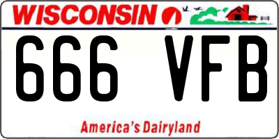 WI license plate 666VFB