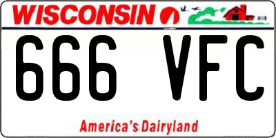 WI license plate 666VFC