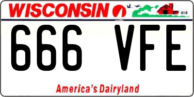WI license plate 666VFE