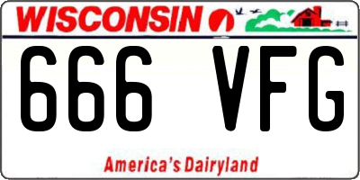 WI license plate 666VFG
