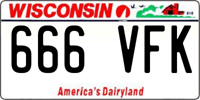 WI license plate 666VFK