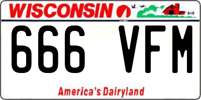 WI license plate 666VFM