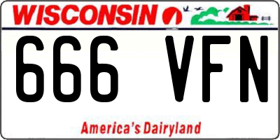WI license plate 666VFN