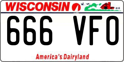 WI license plate 666VFO