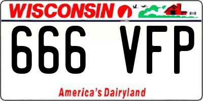 WI license plate 666VFP