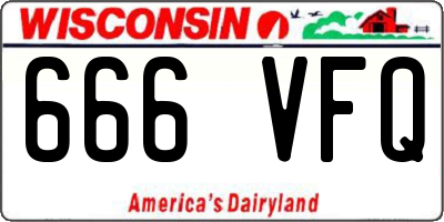 WI license plate 666VFQ