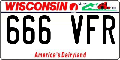 WI license plate 666VFR