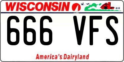 WI license plate 666VFS