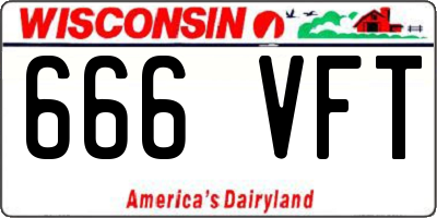 WI license plate 666VFT