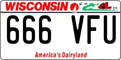 WI license plate 666VFU