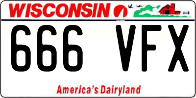 WI license plate 666VFX