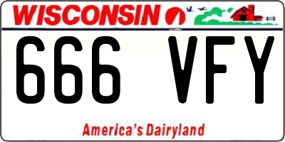 WI license plate 666VFY