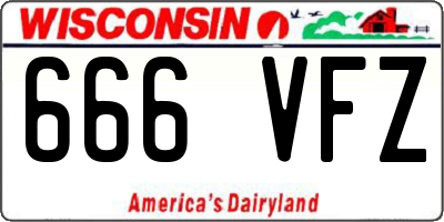 WI license plate 666VFZ