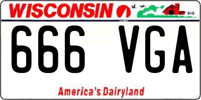WI license plate 666VGA