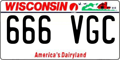 WI license plate 666VGC
