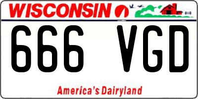 WI license plate 666VGD