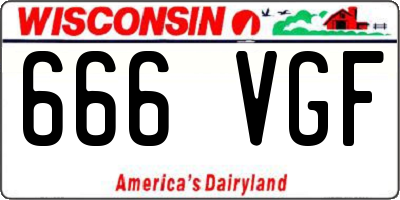 WI license plate 666VGF