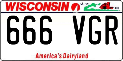 WI license plate 666VGR