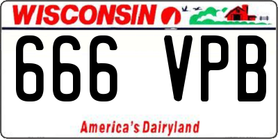 WI license plate 666VPB